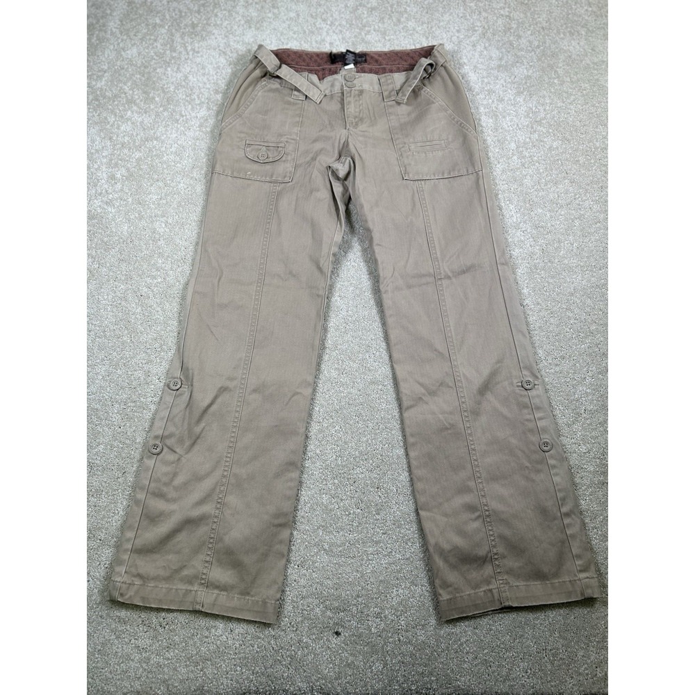 Old Navy Womens Size‎ 6 Y2K Brown Cargo Pants Roll Tab Gorp Hiking Crunch
